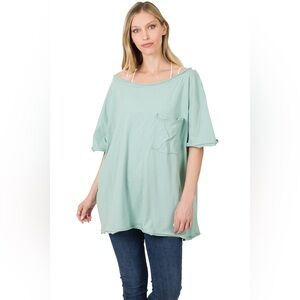 Sea foam blue Oversized T-Shirt Zenana